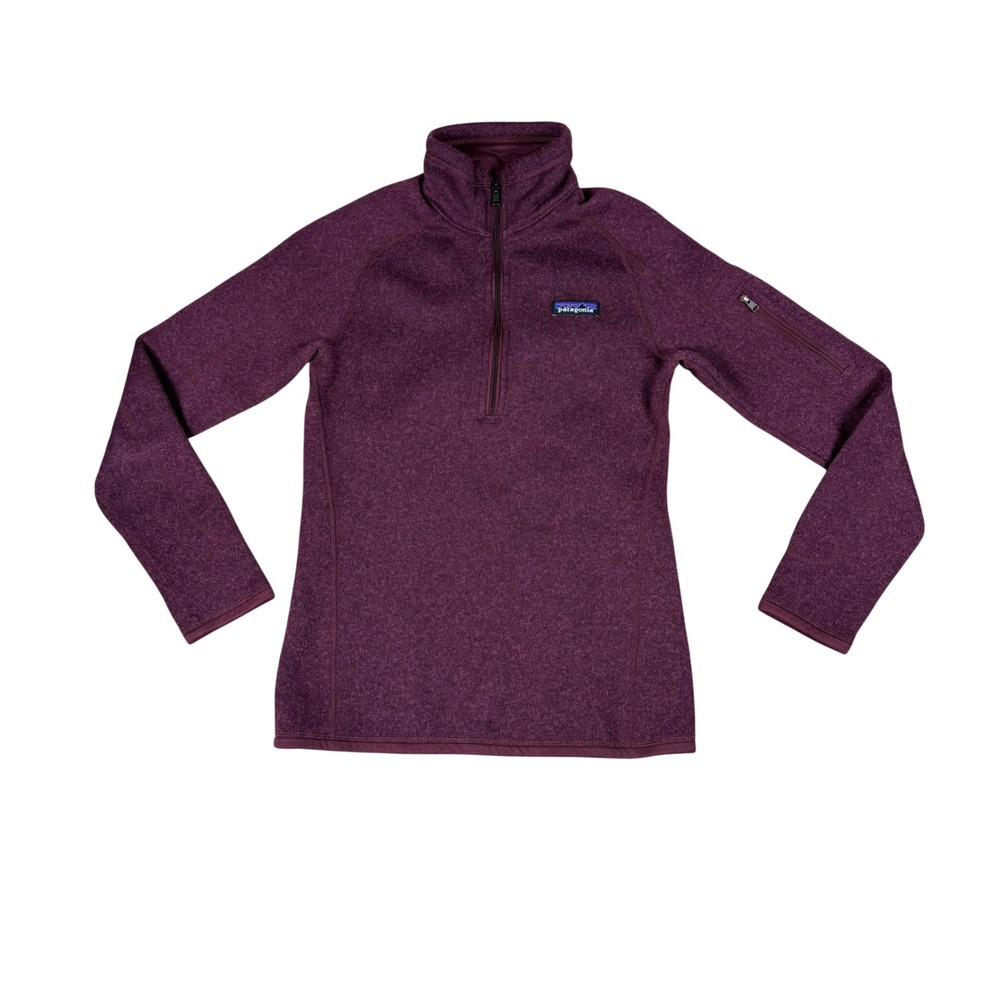 Patagonia Better Sweater 1/4 Zip Pullover Women XS Burgundy Heather 25527